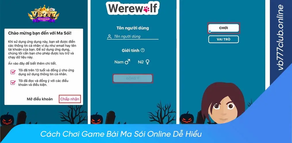 Cách tham gia game bài ma sói tại vb777